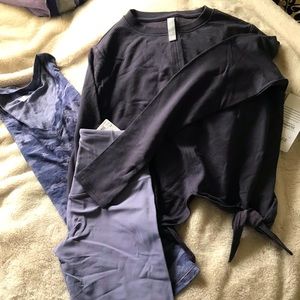 Athleta Breezy Purple Camo Scoop Tee